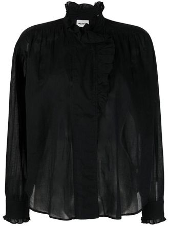 Isabel Marant Pamias blouse met ruches - Zwart