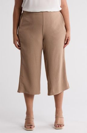 T Tahari Crinkle Crop Pants in Mocha at Nordstrom Rack, Size 1X