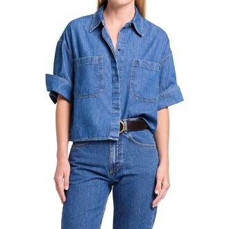 TWP My Newest Mistake Denim Button-Up Shirt in Paris at Nordstrom, Size X-Small