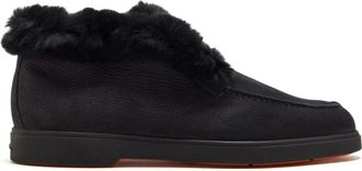 Santoni Schoenen, Dames, Zwart, 37 1/2 EU, Suède, Suède Enkellaars