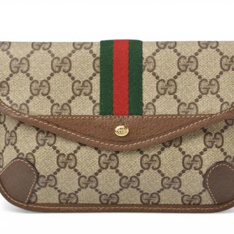 Gucci Gg Plus Beige Brown Gg Plus Pouch (Pre-Owned)