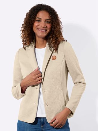 Casual Looks Jerseyblazer CASUAL LOOKS Jersey-Blazer, Damen, Gr. 36, elfenbein, 97% Polyester, 3% Elasthan, Blazer Jerseyblazer