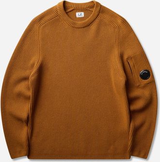 C.P. Company Men s Full Rib Crewneck Sweater Buck Thorn Brown