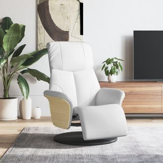 vidaXL Vidaxl - Sill&oacute;n Reclinable Con Reposapi&eacute;s Cuero Sint&eacute;tico Blanco