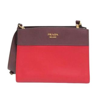 Prada Pre-owned Biblioth&egrave;que 1Bc034 Schoudertas - Dames - Pre-owned - Rood - Maat: ONE Size Leer