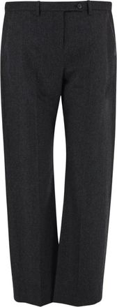 Khaite Stretch Wool and Cashmere Pants - Dames - Straight fit broeken - Grijs - 2XS - Wol - Broeken