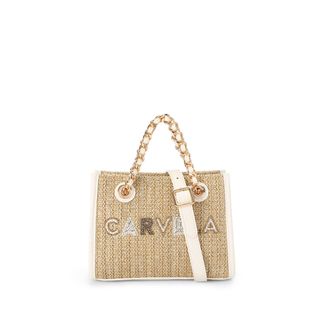 Carvela Womens Sorrento Bead Micro Bag - Beige Fabric - One Size