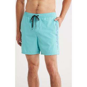 Quiksilver Solid Volley Swim Shorts in Marine at Nordstrom Rack, Size X-Large