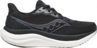Saucony Womens Triumph 23 Wide Running Shoes In Black White