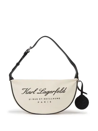 Karl Lagerfeld Hotel Karl Half Moon shoulder bag - women - Recycled Cotton/Polyurethane - OS - White