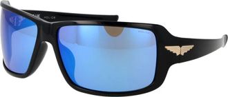 Police Rechthoekige Zonnebril - Heren - Zonnebrillen - Zwart - ONE Size - Accessoires