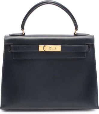 Herm&egrave;s Borsa a mano Kelly I Sellier 28 in pelle Box Calf 1993 - Blu