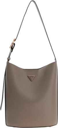 Guess Meridian II Bucket - Dames - Schoudertassen - Beige - ONE Size - Leer - Tassen