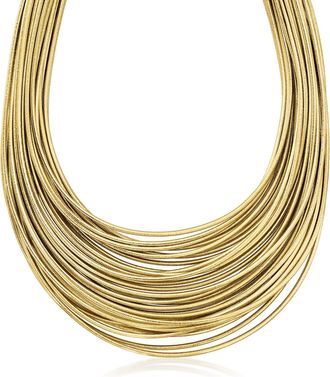 Ross-Simons Italian Multi-Strand Flex Necklace With 18kt Gold Over Sterling