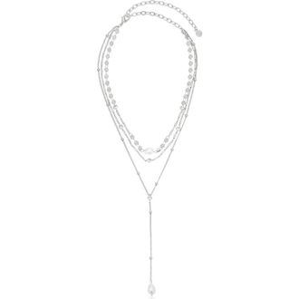 Ettika Forever Falling Y-Necklace in Silver at Nordstrom