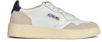 Autry White Blue Medalist Low Suede Sneakers