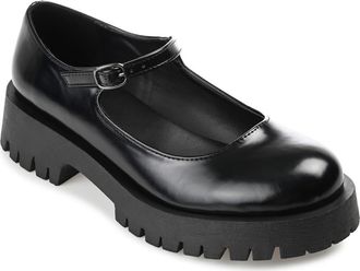 Journee Collection Kamie Mary Jane Platform Flat in Black at Nordstrom Rack, Size 7.5