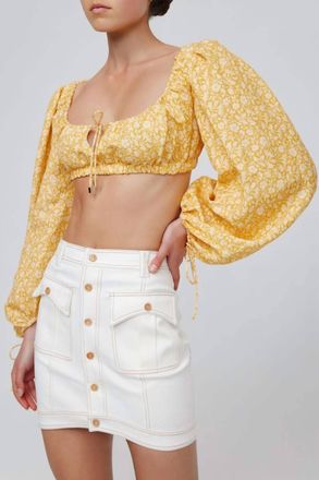 Significant Other Sasha Balloon Sleeves Top In Champagne
