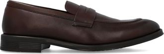 Paul Smith penny-strap leather loafers - men - Calf Leather/Calf Leather/Fabric/Rubber - 11 - Brown