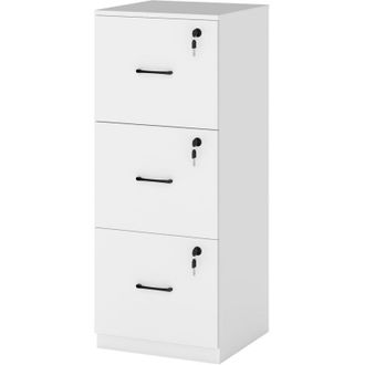 Levede Levede File Cabinet 3 Lockable Drawers Modern Filing Storage Cabinet Home Office