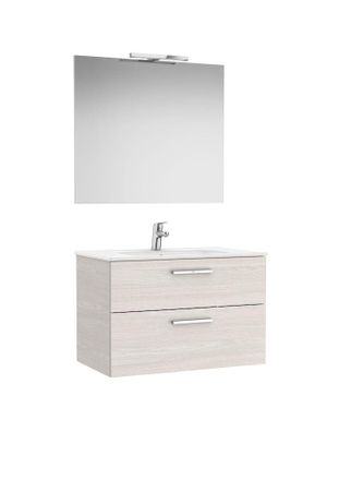 Roca Conjunto Victoria Base+lavabo 800 Fresno N&oacute;rdico 2 Cajones Espejo Aplique Led