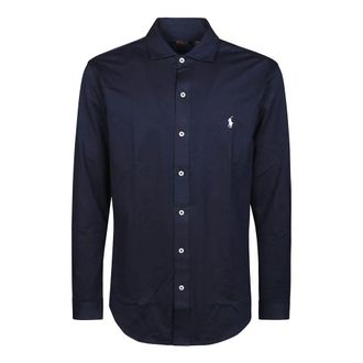 Polo Ralph Lauren Camicia Jersey Shirt - Heren - Casual Overhemden - Blauw - S - Katoen - Overhemden