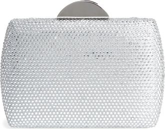 Nina Pacey Crystal Minaudi&egrave;re in Silver at Nordstrom