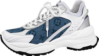 Louis Vuitton (WMNS) LOUIS VUITTON Run 55 Sneakers Denim Monogram Silver 1ABHQJ