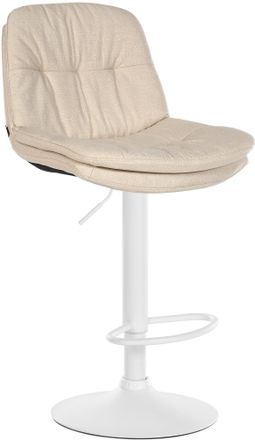 Clp Taburete De Tela Laurel Crema Metal Blanco Mate