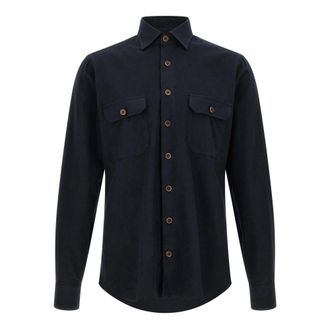 Borriello Shirts - Heren - Casual Overhemden - Blauw - S - Overhemden
