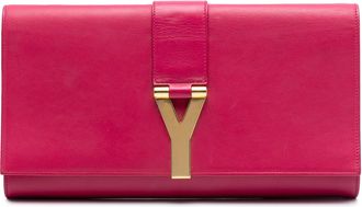 Saint Laurent Pre-owned Womens Leather Chyc Ligne Clutch - Dusty Pink - One Size