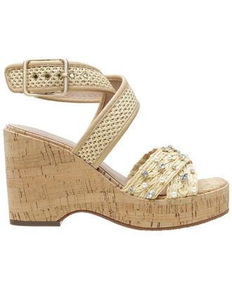 Linea Paolo Varena-L Raffia & Leather Wedge Sandal