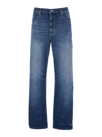 A.P.C. A. P.C. Blue Five-pocket Jeans With All-over Paint Effect In Cotton Man