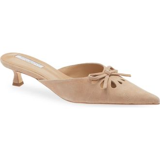 Tony Bianco Cammie Pointed Toe Kitten Heel Mule in Wheat Suede at Nordstrom, Size 8.5