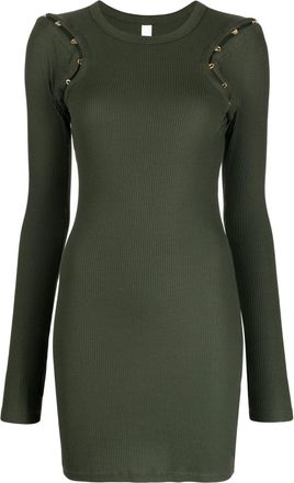 Dion Lee Hook & Eye ribbed dress - women - Organic Cotton/Elastane - S - Green