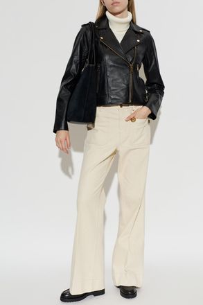 Michael Michael Kors Leather Jacket, Womens, Black