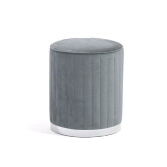 Siediti Fuori e Dentro Puff terciopelo acolchado base cromada gris/plata