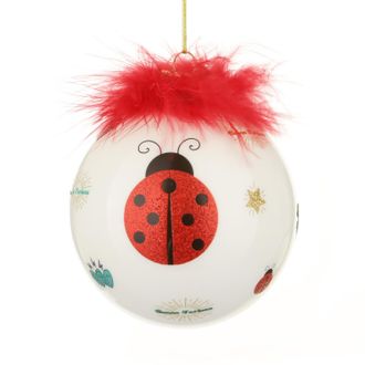 KASANOVA Pallina Natale coccinella rossa 10 cm Good Luck