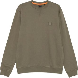 BOSS Maglione girocollo con logo - Verde