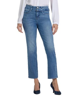 NYDJ Marilyn High-Rise Washed Crystal Straight Leg Jean