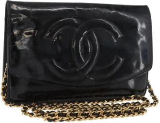 Chanel Pre-owned Leren Cross Body Tas - Dames - Vintage Schoudertas - Zwart - ONE Size - Leer - Vintage