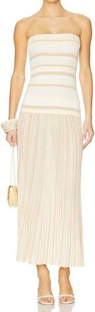 Faithfull The Brand Citara Strapless Dress In Butter Stripe