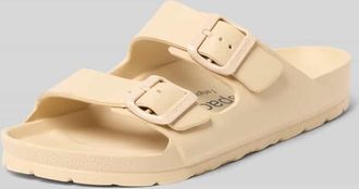Espadrij Slides mit Logo-Pr&auml;gung Modell AMI POOL in Beige, Gr&ouml;&szlig;e 36