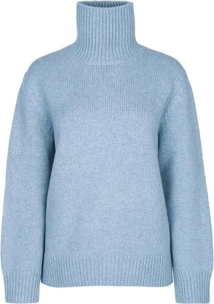 Toteme Jersey de cuello alto extragrande de lana de cordero - Knitwear - Mujer - Azul - S