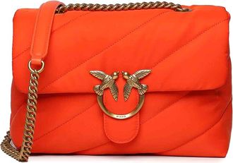 Pinko Love Bag Quilted Fabric Shoulder Bag