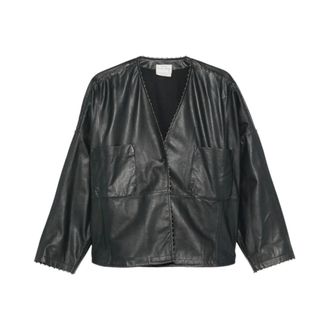 Forte_Forte My Jacket Kimono in Pelle - - Jackets - Donna - Nero - S