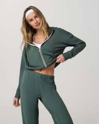 Vuori Clothing Halo Modern Full Zip Hoodie | Agate Green | XS, Size Extra Small