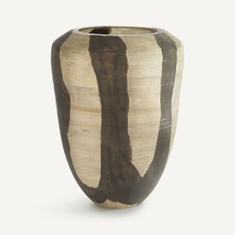 AM.PM Beschilderde glazen vaas met matte strepen, H26,5 cm, Hedi