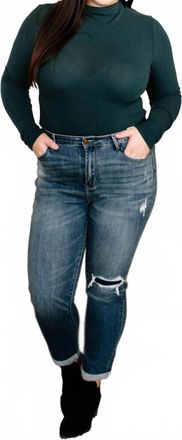 Judy Blue Patch Things Up Destroyed Knee Boyfriend Jean In Blue