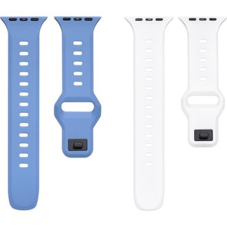 Posh Tech Assorted 2-Pack Silicone Apple Watch Watchbands in White/navy Blue at Nordstrom, Size 42